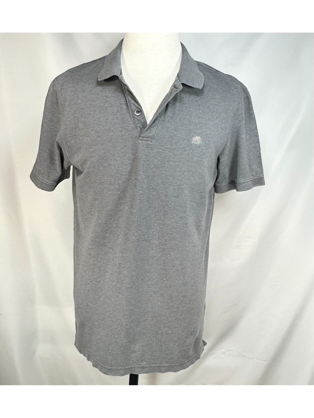 Banana Republic 100% Cotton 1/4 Button Polo Shirt Gray Men L